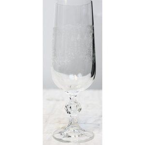 VTG 1980s Cascade Etched Fluted Champagne Glass Czech Import Assoc IMACAS